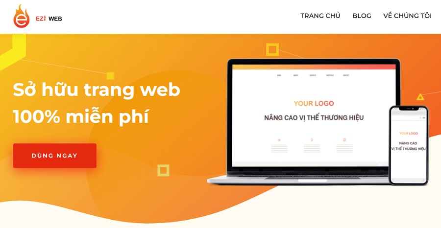 Tạo website trang chủ đẹp free tại Eziweb