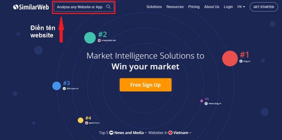 Hướng dẫn check lượng traffic website đối thủ bằng SimilarWeb