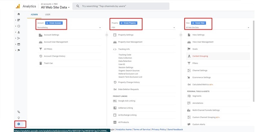 Bước 4: Hướng dẫn thiết lập tìm kiếm trang trên Google Analytics