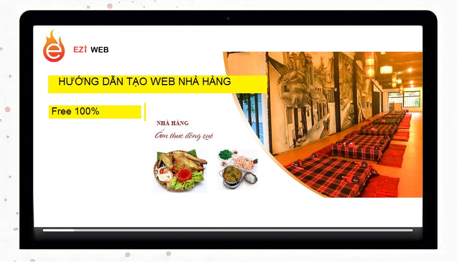 Hướng dẫn tạo web nhà hàng sang trọng free trên Eziweb