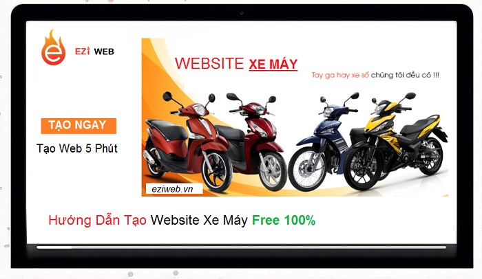 Hướng dẫn thiết kế mẫu website xe máy free ấn tượng| Tạo nhanh trong 5 phút